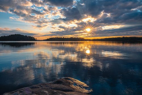 Lake Wahwashkesh sunset in July 22.5 Geoffrey Skirrow Pictorial Master