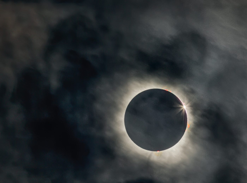 Eclipse with Clouds 23.5 Don Poulton Pictorial Master