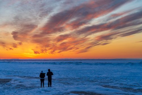 Winter Sunset 22.5 Barbara Bialon Pictorial Gold